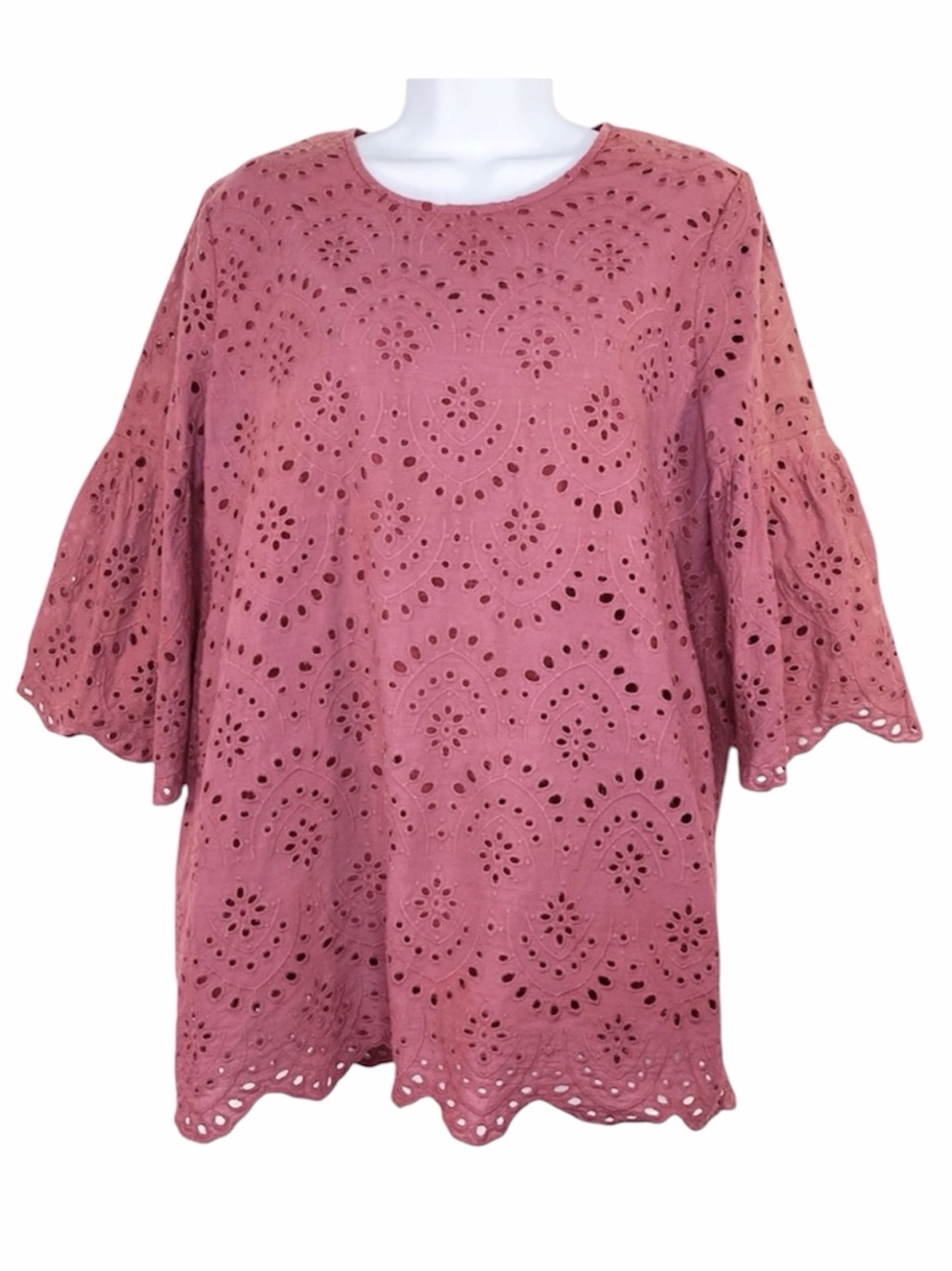 JADE MELODY TAM eyelet blouse top L